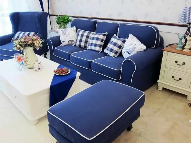 地中海客厅沙发效果图(4)