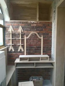 南京装修工地鱼骨造型搁物架