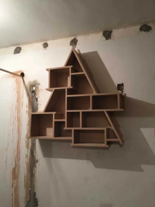 南京装修工地在线直播木工做的书架