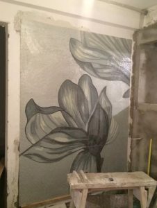 南京装修工地直播荷花背景墙