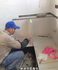 南京装修工地直播2瓦工制作砖砌橱柜