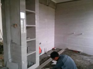 南京装修工地直播瓦工制作壁龛