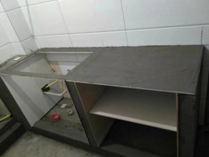 南京装修工地直播砖砌橱柜施工中