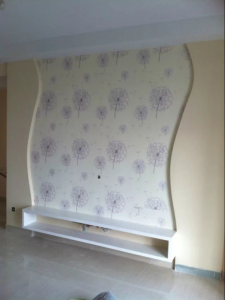 南京装修木工毕业照电视背景墙