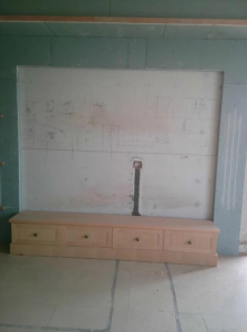 南京装修工地直播电视背景墙