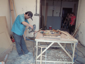 南京装修工地直播木工工作台