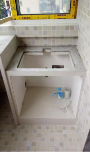 南京装修工地在线砖砌洗衣台