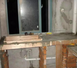 南京工地直播砖砌橱柜台面