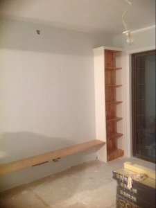 南京装修工地实拍木工打的柜子