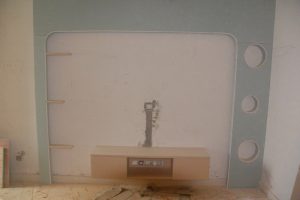 南京装修工地实拍电视背景墙