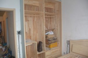 南京装修工地实拍卧室衣柜