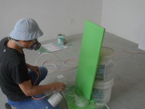 南京装修工地直播绿色柜门