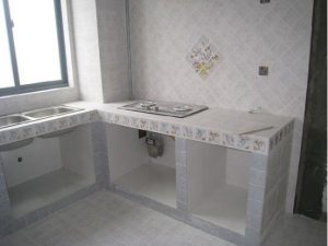 南京装修工地砖砌橱柜施工