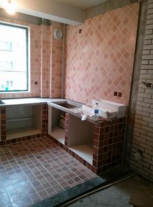 南京装修工地在线砖砌橱柜