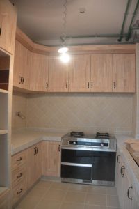 南京装修80平跃层砖砌橱柜