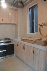 南京装修80平跃层砖砌橱柜