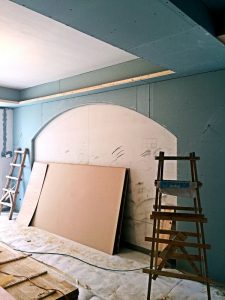 南京木工装修工地实拍电视背景墙