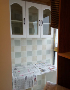 南京116平装修工地阳台