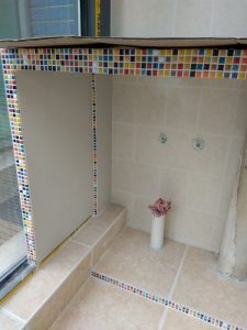 南京瓦工装修工地台盆马赛克