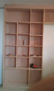 南京97平旭日上城装修木工工地储物柜