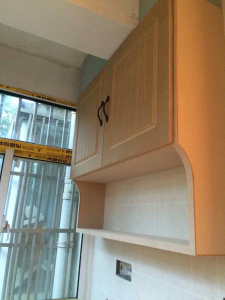 南京75平仙居华庭木工装修工地实拍阳台吊柜