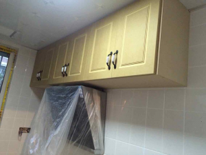 南京75平仙居华庭木工装修工地实拍厨房吊柜