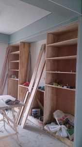 南京麒麟山庄140平木工装修工地的点滴记录餐边柜