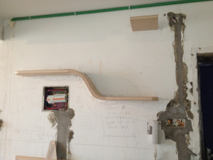 南京百合果园124平二手房木工装修工地实拍弯曲隔板