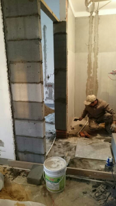 南京江宁富力城地中海风格装修工地实拍瓦工师傅