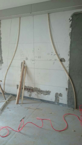 南京装修工地实拍背景墙