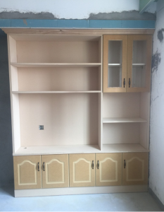 南京金达花园90平装修工地木工柜子