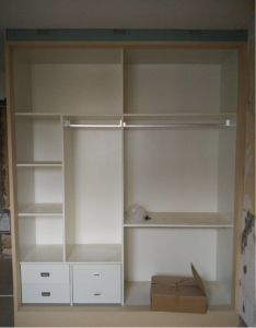 南京装修64平北苑二村二手房木工结束卧室柜子