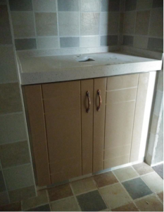 南京装修64平北苑二村二手房木工结束台盆柜