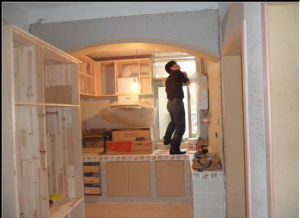 南京装修小户型54平大厂新华四村工地实拍木工师傅