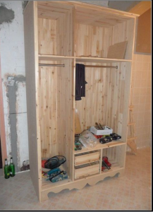 南京装修小户型54平大厂新华四村工地实拍主卧衣柜