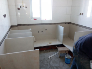 南京大华榴美颂116平瓦工装修工地直播厨房