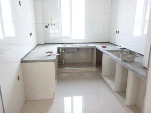 南京大华榴美颂116平瓦工装修工地直播砖砌橱柜完工