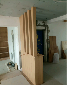 南京揽翠苑246平木工装修工地直播鞋柜