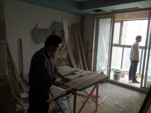 南京旭日上城 87平木工施工中