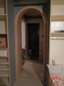 南京兰亭苑124平米混搭风走木工拱形门