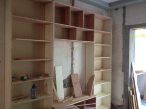 南京虎踞北路77平老房装修工地实拍木工进行中