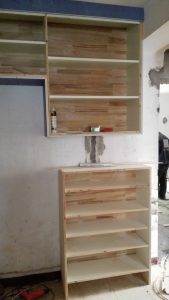 南京建宁新村62平老房木工装修工地鞋柜