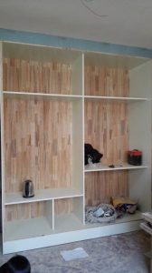 南京建宁新村62平老房木工装修工地大衣柜