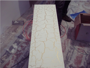 南京颐和家园跃层瓦工、木工、油漆王立亮联合制作裂纹漆