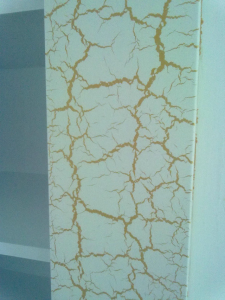 南京颐和家园跃层瓦工、木工、油漆王立亮联合制作裂纹漆效果细节