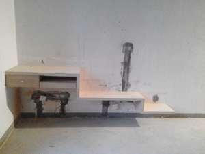 南京江宁紫峰公馆木工装修工地实拍电视柜