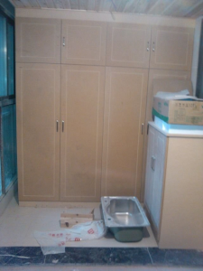 南京江宁紫峰公馆木工装修工地实拍卧室柜