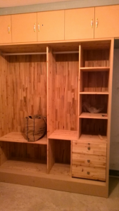 南京花港幸福城87平装修工地随拍卧室大衣柜