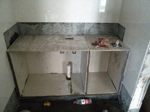 南京润龙锦园97平小三房装修之路砖砌橱柜