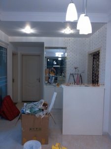 南京三室两厅97平木工装修工地直播客厅